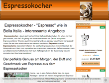 Tablet Screenshot of espressokocher.eu